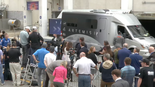 Artemis II crew prepares for the historic walk-out to the Astrovan