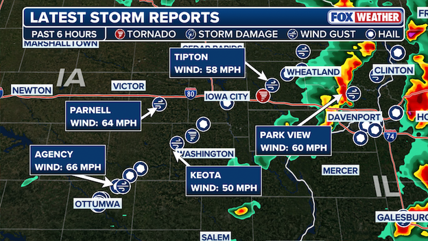 Latest Storm Reports: Damaging winds, hail reported across Midwest