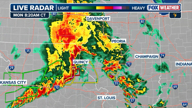 Severe storms slam Mid-Missouri as line charges east toward Illinois border