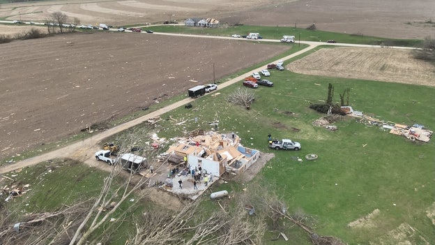 Aerial photo reveals destruction after severe storms sweep through Buffalo County, Wisconsin