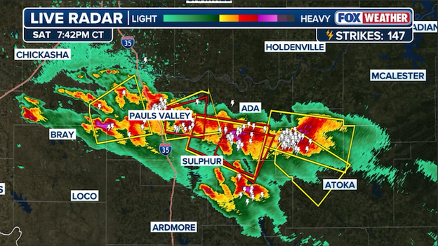 Storms clustering in Oklahoma may lower immediate tornado risk