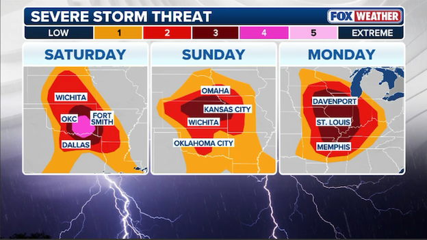 Three-day danger zone: Strong tornadoes tonight, more storms Sunday, dangerous outbreak Monday