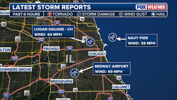 Very Windy City: 65+ mph wind gusts reported near Chicago