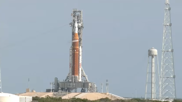 Venting seen on Artemis II core stage as propellant tanks reach full capacity