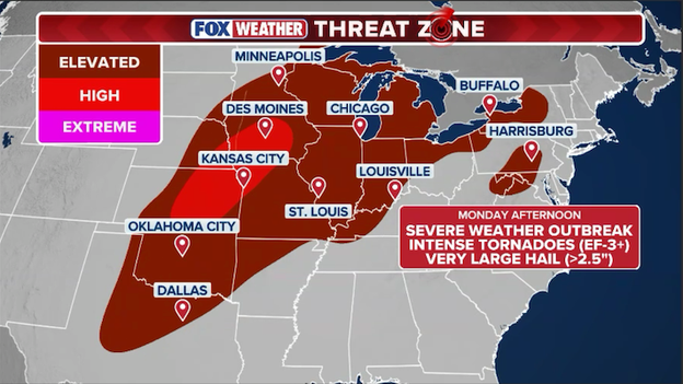 Dangerous severe weather outbreak could unleash tornadoes and giant hail in Plains