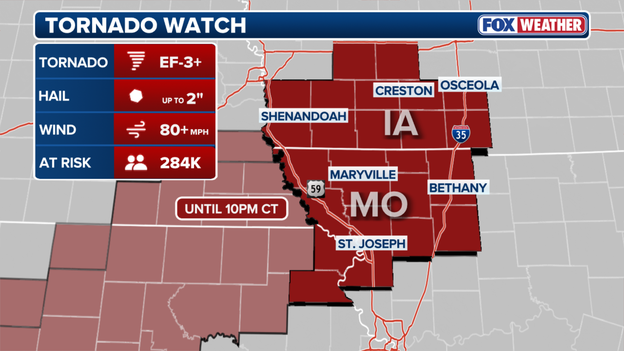 Tornado Watch expanded to include Iowa and Missouri