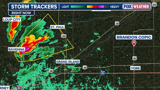 Large hail and damaging winds reported with Nebraska severe thunderstorm