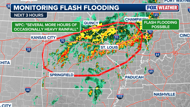 Training thunderstorms raise flash flood threat near I-44 corridor