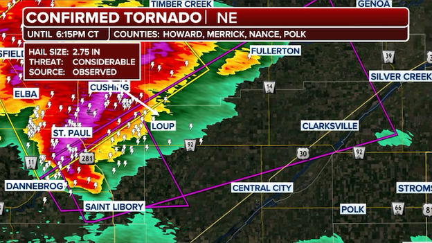 'Particularly Dangerous Situation’ Tornado Warning issued in Nebraska
