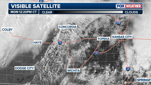 Satellite shows bubbling clouds over Kansas signaling severe storm development