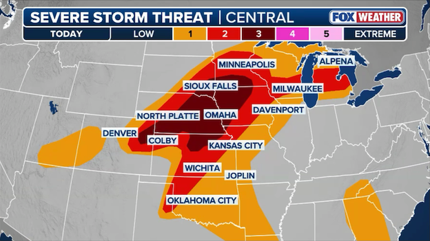 Strong tornadoes, giant hail threaten Plains as severe storms erupt Sunday