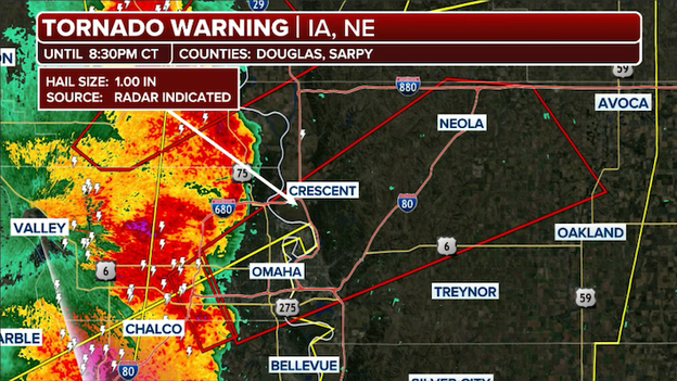 Omaha under Tornado Warning as severe storm races northeast