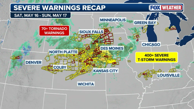 Tornadoes, giant hail and flash flooding hammer central U.S. over weekend
