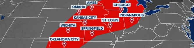 Millions of Americans are facing the threat of intense tornadoes, monster hail, and destructive winds as a severe weather outbreak continues across the central U.S.