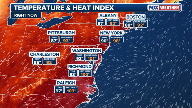 Searing heat wave grips the Northeast, priming the atmosphere for severe afternoon storms