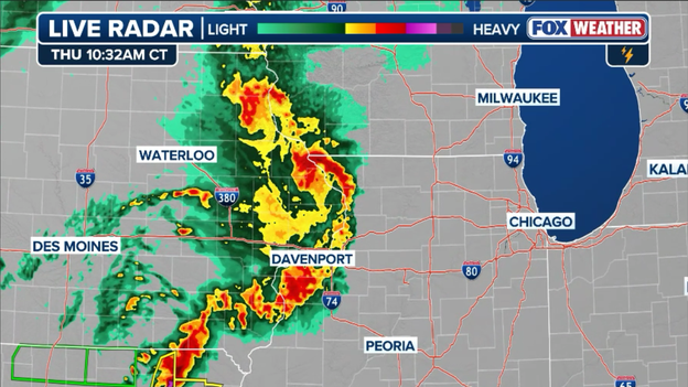 Severe storms charging east across four states threaten major Midwest metros