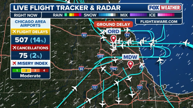 Thunderstorms trigger massive delays at O'Hare International Airport