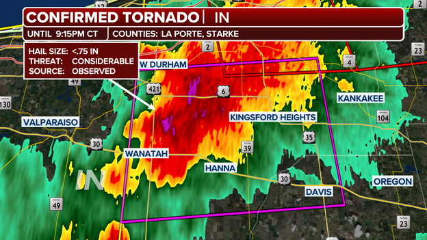 'Large, Extremely Dangerous' Tornado Confirmed in Northwestern Indiana Under PDS Warning
