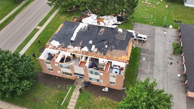 Roofs ripped off and house fire sparked as severe weather batters Wisconsin communities