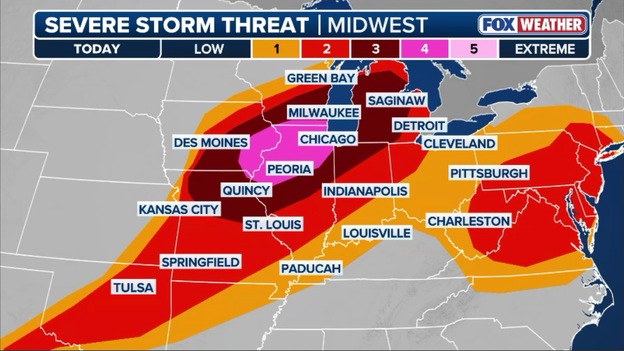 Rare Level 4 upgrade issued for Chicago as threat of strong tornadoes, destructive winds escalates