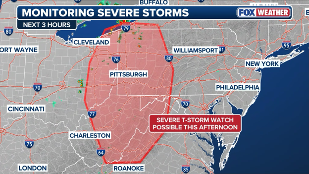 Emerging storm threat puts Mid-Atlantic and Ohio Valley on high alert this afternoon