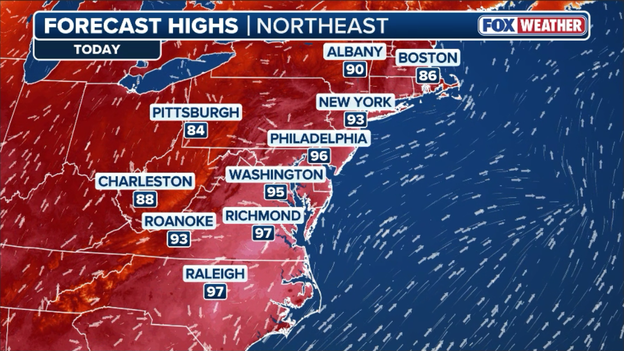 Heat index tops 100 degrees as dangerous storms target Northeast and I-95 corridor