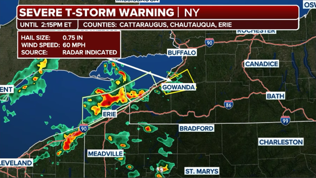 First Severe Thunderstorm Warning of the day issued for western New York