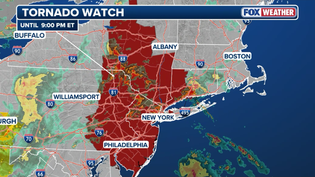 Tornado Watch ongoing for 32 million from New York City to Philadelphia