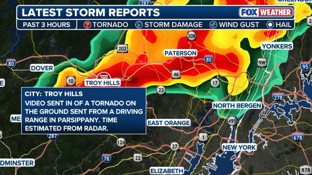 NWS reviewing spotter video of reported tornado in Morris County, NJ