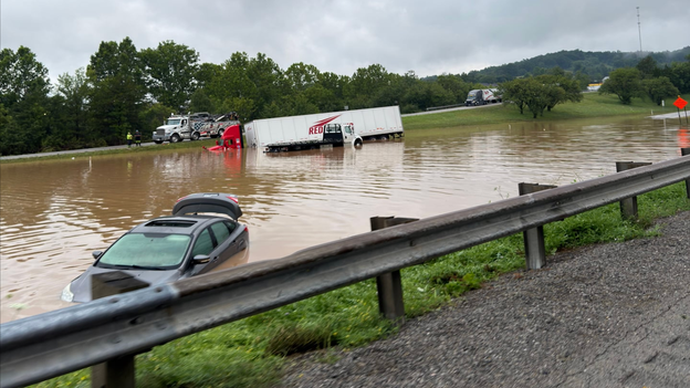 Incredible images show severe flood damage along Interstate 79 in West Virginia