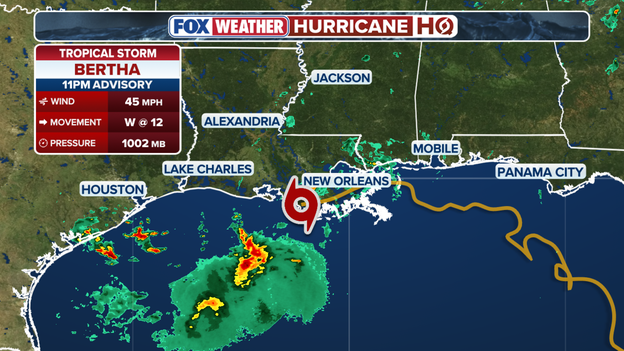 11 p.m. Advisory: Bertha continues march toward Texas