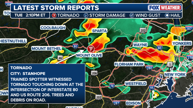 Possible tornado damage reported in Northern New Jersey
