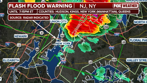 Millions of New Yorkers under Flash Flood Warning as storms slams NYC