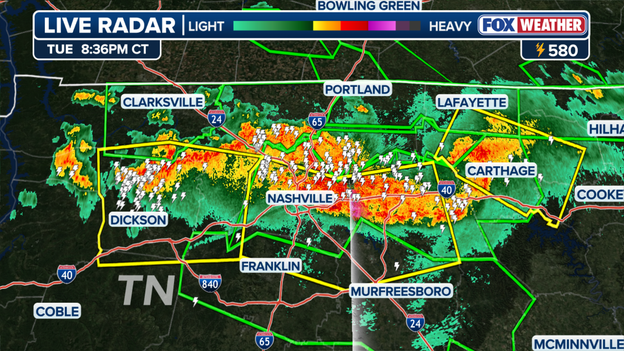 Severe thunderstorm, flash flood warnings issued for Nashville Area