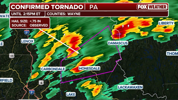 First tornado of the day spotted in northeast Pennsylvania
