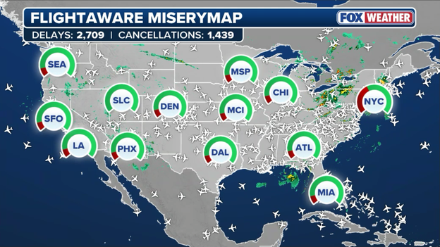 Flight cancellations surge past 1,400 as severe storms disrupt air travel