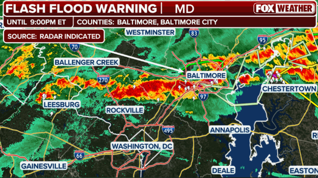 Renewed Mid-Atlantic storms raise flash flood threat for Baltimore, Washington, D.C.