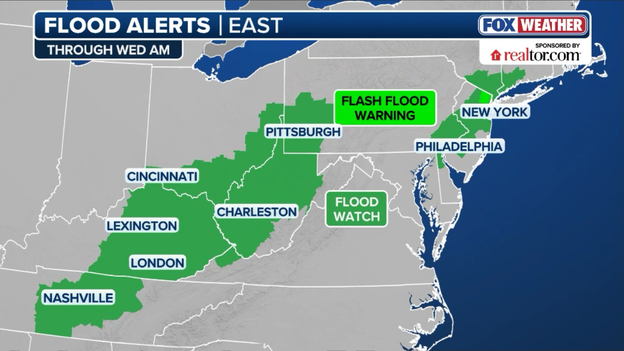 More than 26 million Americans under flood alerts from Tennessee to the Northeast