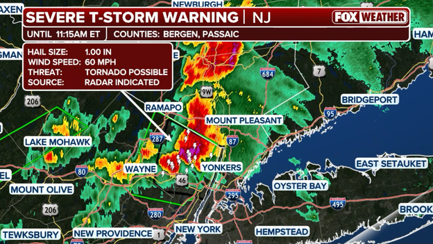 Severe storms hammering North Jersey and northern NYC suburbs