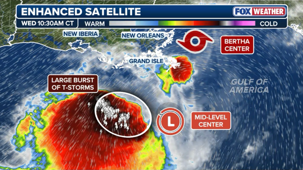 Monitoring Bertha for a potential center reformation