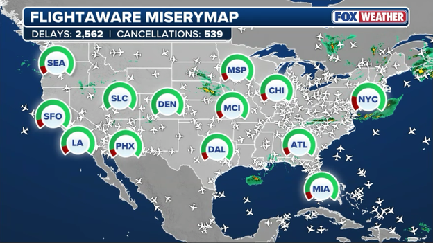 More than 3,000 flights disrupted today as airlines fight severe weather backlog