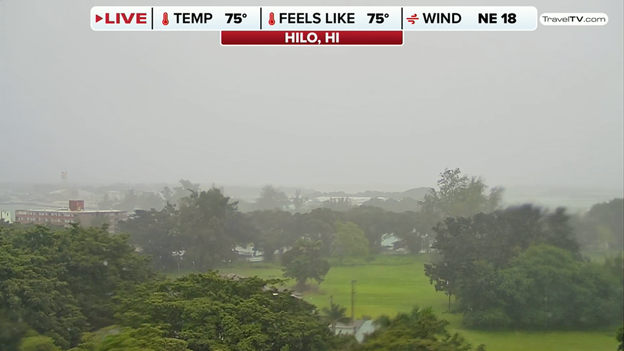 Heavy rain bands hammer Hilo as Hurricane Lala approaches