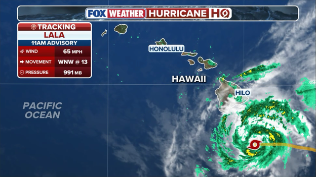 11 a.m. advisory: Lala packing 65 mph winds 110 miles from South Point
