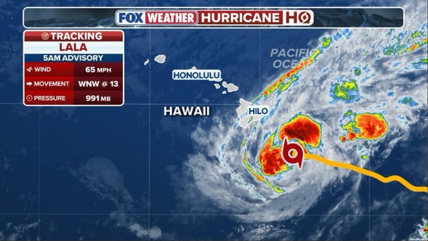 5 a.m. advisory: Tropical Storm Lala closing in on Hawaii with 65 mph winds