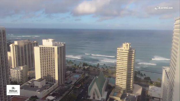 Rainbow appears over Waikiki as Lala's outer rain bands approach Oahu