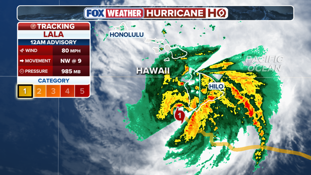12 a.m. ET advisory: Lala’s eyewall passes near South Point as hurricane tracks northwest