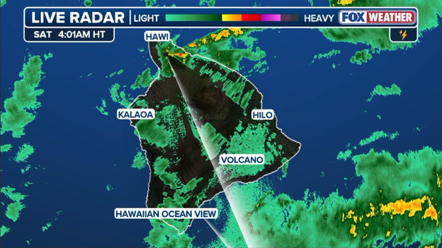 Radar shows core of Lala, heaviest rain closing in on Big Island