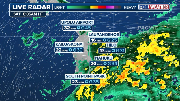 Big Island lashed by dangerous wind gusts and torrential rain as Lala hits