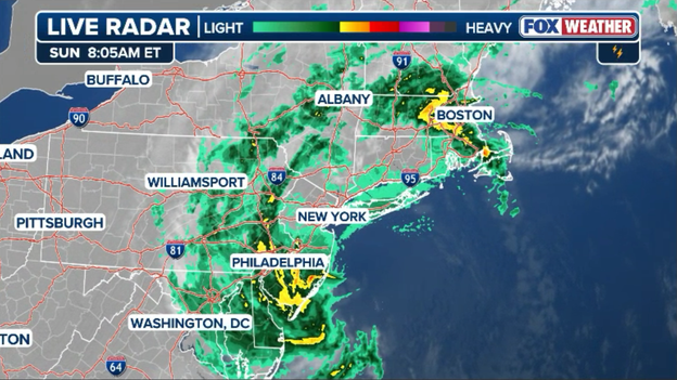 Persistent rain bands linger across Northeast