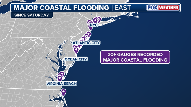 Nor’easter causes major coastal flooding from Delaware to Long Island